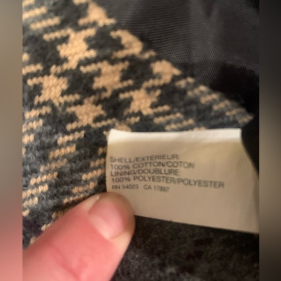 GAP Straight Mini Skirt Gray/Tan Plaid, Oversized Button Detail, Lined; Size 10 - Picture 7 of 10